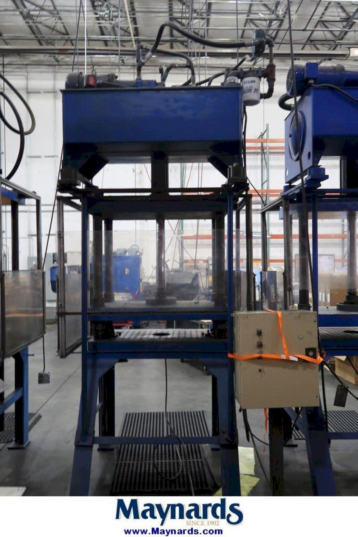 50 Ton, Hydraulic 4-post press, 24" stroke, 28" daylight, 35" x32" bed, 2.5" cylinder diameter - Image 4