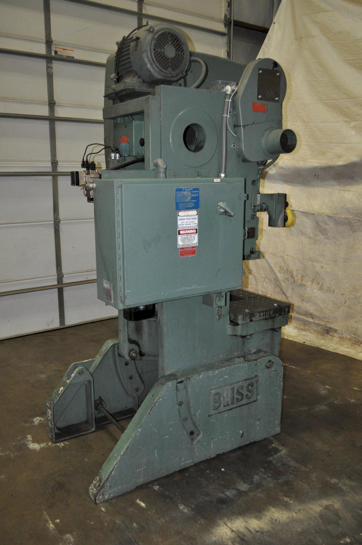 45 Ton, Bliss #C-45, OBI press, 3" stroke, 12.25" Shut Height, 3" ram adj., 120 SPM, 29.5"x18"bed, air clutch - Image 2