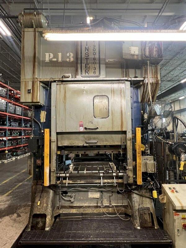300 Ton, Minster #E2-300-60-36, straight side double crank press, 6" stroke, 32" Shut Height, 6" ram adj. - Image 2