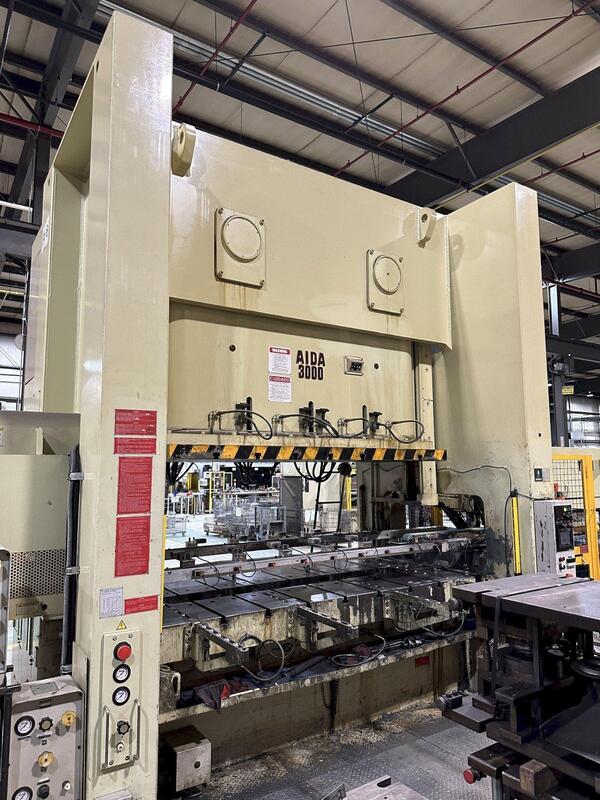 330 Ton, Aida #NC2-3000(2)E, straight side double crank press, 11" stroke, 23" Shut Height, 3.93"ram adj. - Image 8