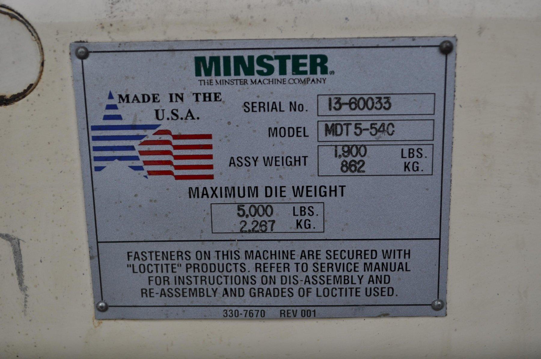 5000 lb. Minster #MDT5-54C, die transfer table, 84" L x 23" W, roller bearing top, 43" passline - Image 7