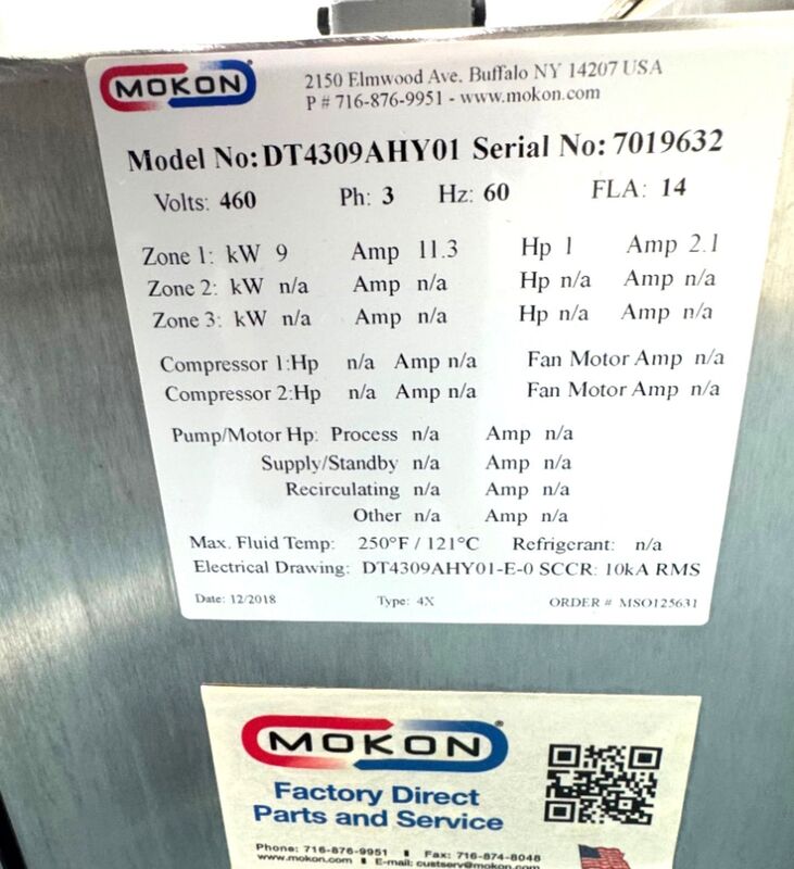 12 KW Mokon #DT4012AMK, Duratherm circulating water temperature control unit - Image 7