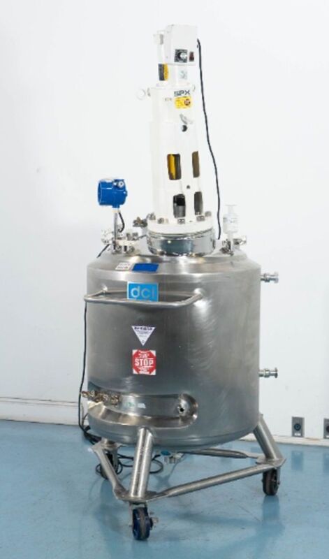 65 gallon DCI, Stainless Steel sanitary jacketed reactor, 45/FV @ 400°F shell, 125 psi, mounted on wheels - Image 2