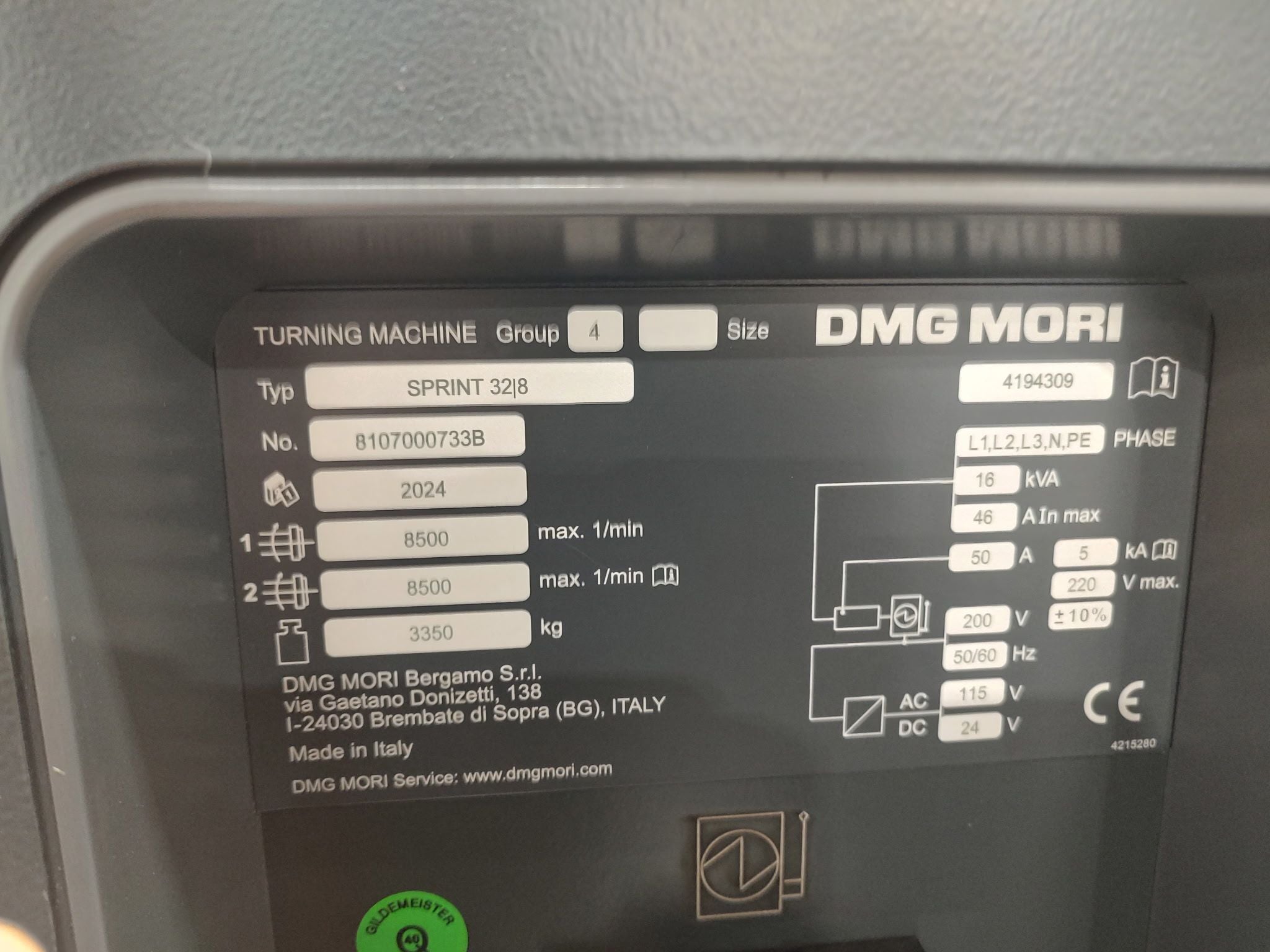 DMG, Mori #Sprint-32/8, Swiss Type CNC, 8 axis, 1.25" capacity, Fanuc 32i-B, 2 spindle, Iemca BOSS-388 - Image 4