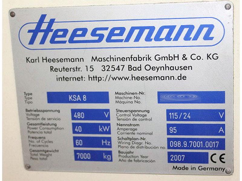 Heesemann #KSA-8, Lacquer/Sealer Sander, 80.7" x 128" abrasive belt, 35 & 42 HP dual speed motor, 9.8" - Image 8