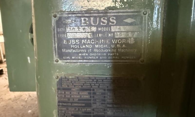 3 6" x 6" Buss #44, Single-Sided Planer, 8" max. manual opening, 40 HP direct drive single top head, 3600 RPM - Image 7