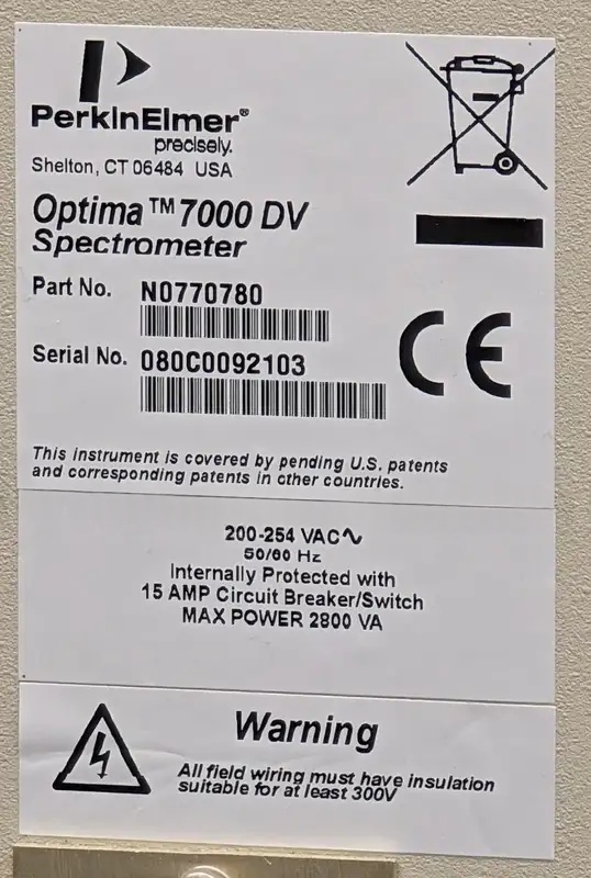 Perkin Elmer #Optima-7000-DV, ICP-OES Spectrometer, Complete Laboratory System, Autosampler & Chiller - Image 2