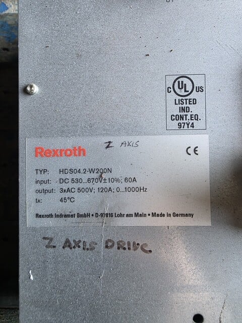 Rexroth #HDS04.2-W200N-HS32-01-FW, Servo Drive, 530-670 VDC Input, 500 VAC Output - Image 2