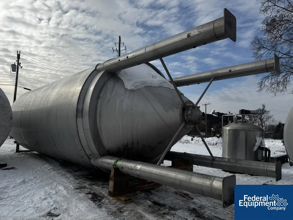 31372 gallon, M Roth GmbH, Storage Tank, 304 Stainless Steel, 153.5" ID x 334" straight side, dish top, cone - Image 5