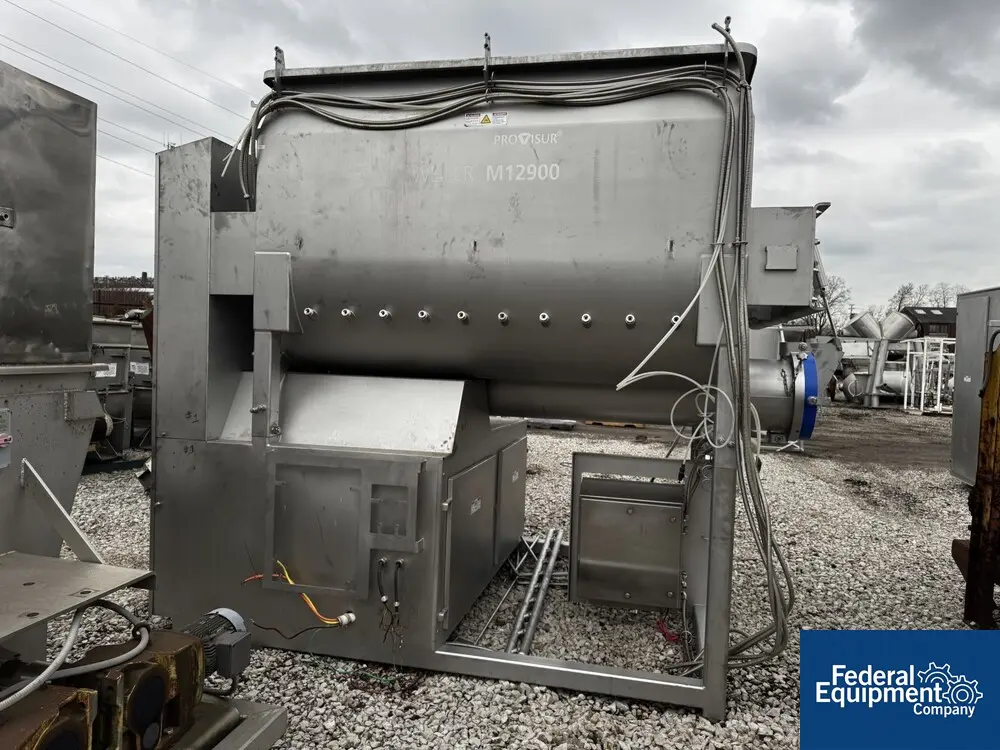 220 cu.ft. Weiler Provisur #M12900, Dual Shaft Paddle Mixer, Stainless Steel, 88" x 96" trough, 16" diameter - Image 4