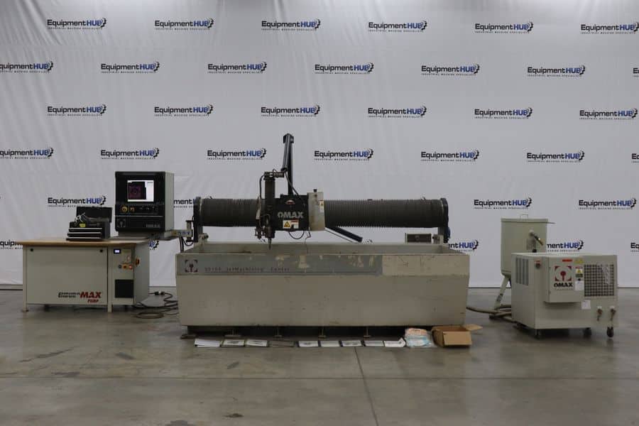 Omax #55100, CNC waterjet, 4.5' x 8.3', 30 HP, 60000 psi, garnett hopper, chiller, height sensor, 2021 - Image 1