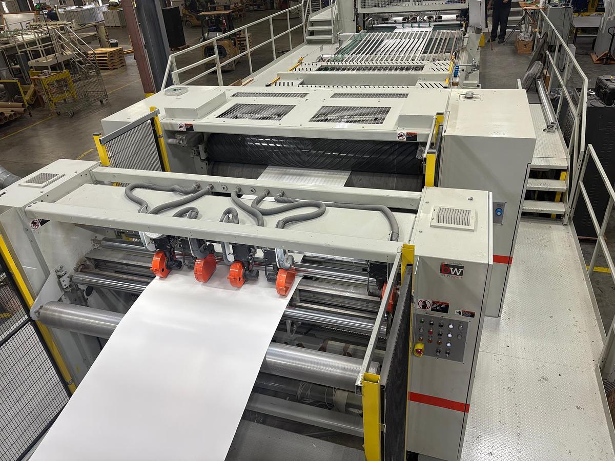 98" BW Papersystems/Marquip #Falcon-2500, Dual Rotary Sheeter, 72" unwind diameter, 130" cut off length, 2018 - Image 5