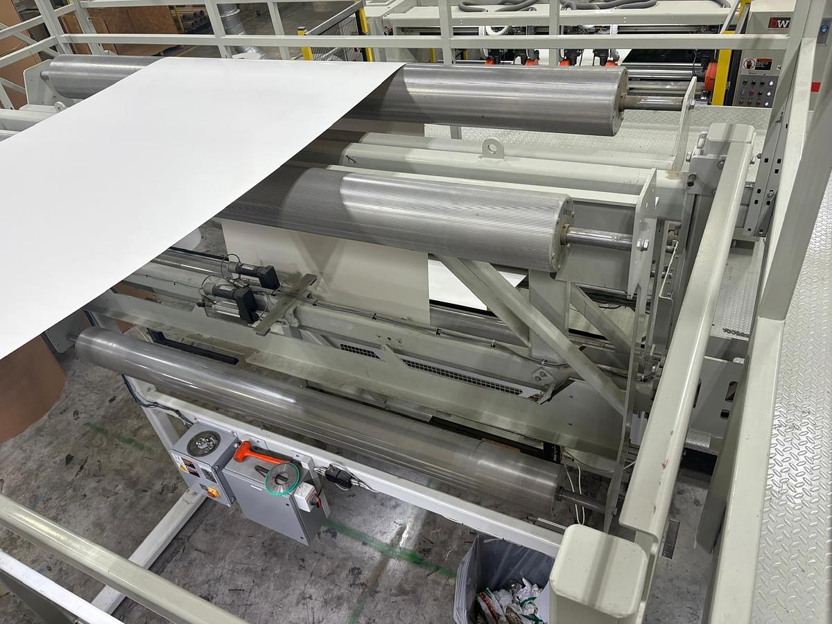 98" BW Papersystems/Marquip #Falcon-2500, Dual Rotary Sheeter, 72" unwind diameter, 130" cut off length, 2018 - Image 7