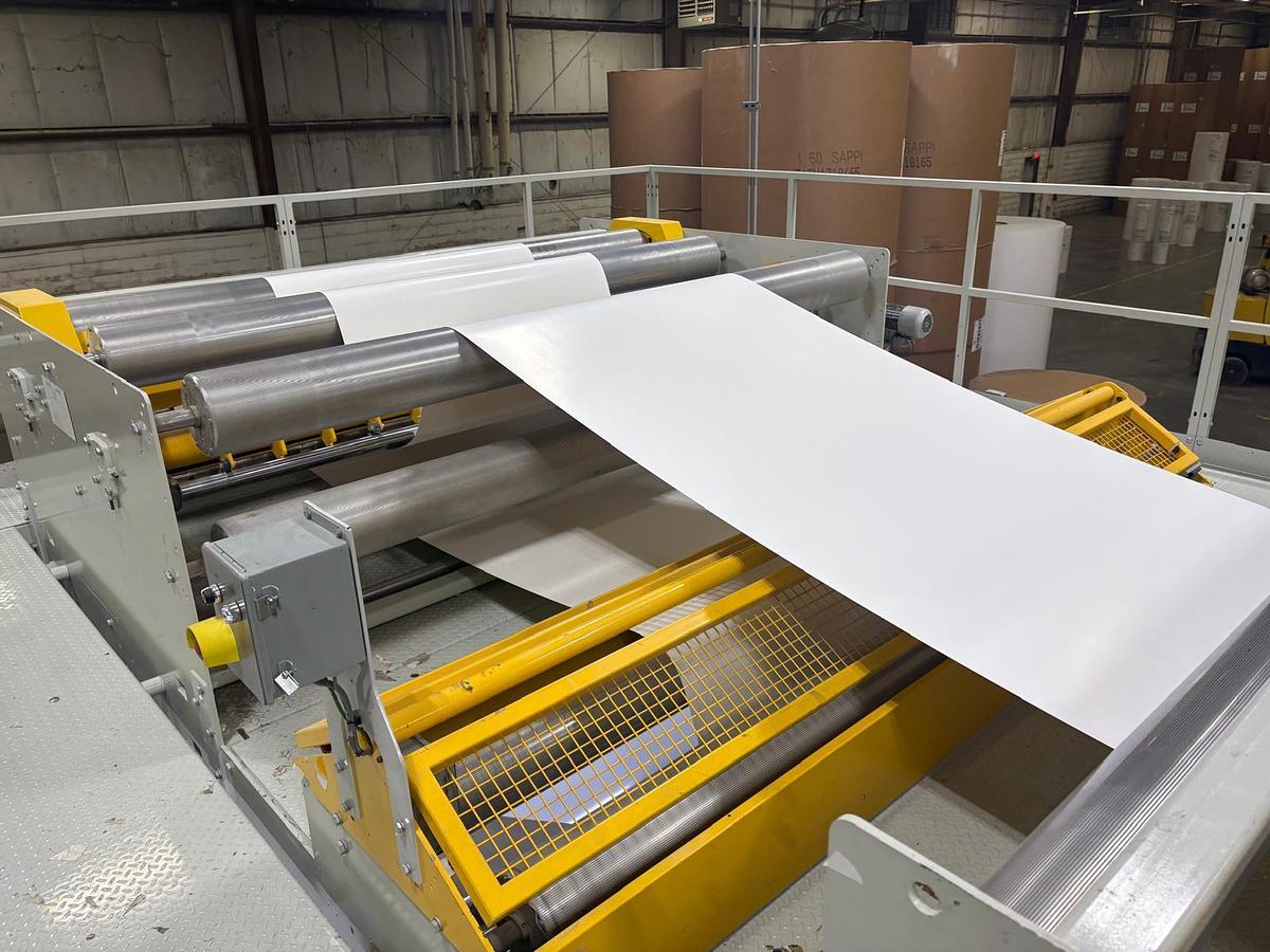 98" BW Papersystems/Marquip #Falcon-2500, Dual Rotary Sheeter, 72" unwind diameter, 130" cut off length, 2018 - Image 9