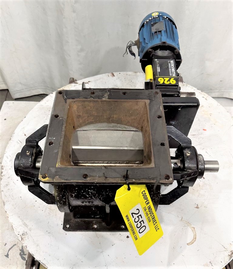 10" x 10" Meyer rotary airlock, Carbon steel body, Stainless rotor, 13" x 13" flange, 15" inlet to outlet - Image 6