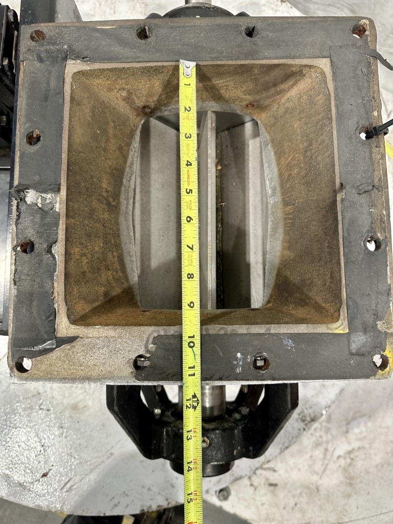 10" x 10" Meyer rotary airlock, Carbon steel body, Stainless rotor, 13" x 13" flange, 15" inlet to outlet - Image 10