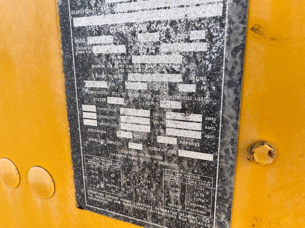 180 KW Caterpillar #D-3306PC, Open Skid, 480 Volts, 1988 - 345 hours - Image 7