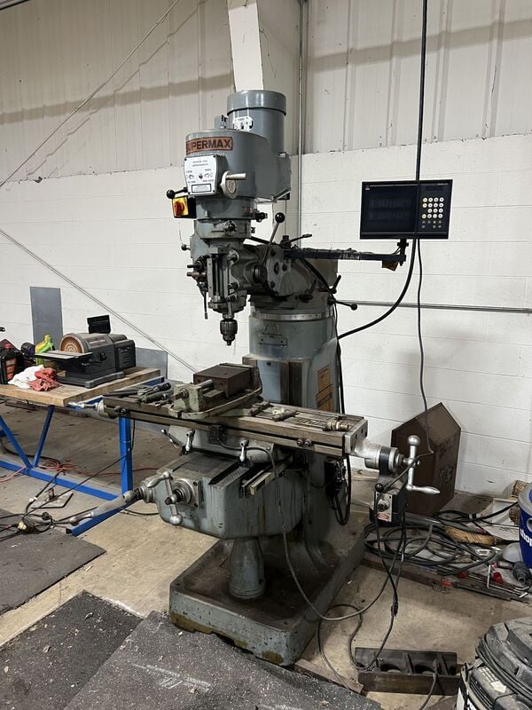 Supermax, Vertical Milling Machine, 9" x 42" table, 30" X, 12" Y, 16" Z, 12" ram travel, 3 HP, 4200 RPM, XY - Image 2