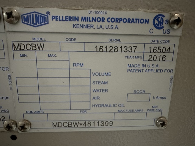 150 Lb. Milnor #76039L3F, Pulseflow CBW, 6-Module, 30/115 psi Steam, 5/75 psi Water, 85/110 psi Air, 208 V - Image 6