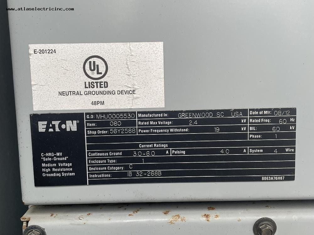 Eaton #VacClad-W, 2400 Volts Medium Voltage High Resistance Ground System - Image 6