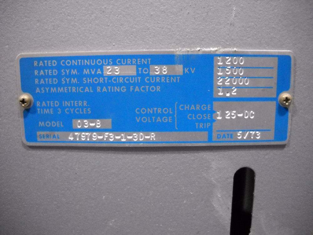 1200 Amps, ITE, 38HKV-1500, 125 DC control, Model 03-B - Image 4