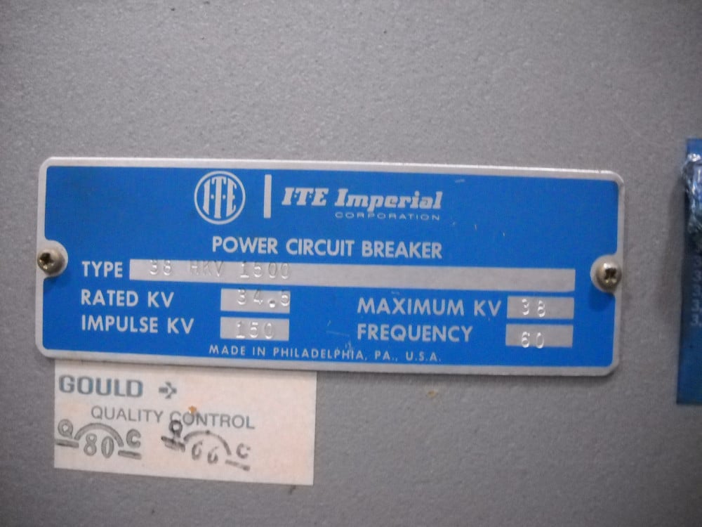 1200 Amps, ITE, 38HKV-1500, 125 DC control, Model 03-B - Image 5