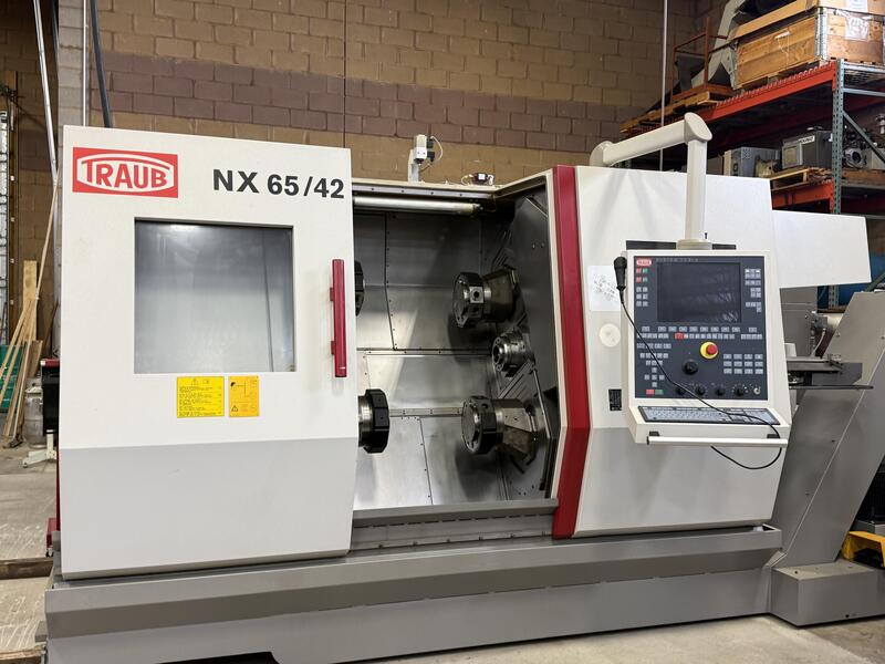 Traub #TNX65/42, CNC Lathe, 6" chuck, 2.6" bar, 32 HP, 5k RPM, 66 holders, TX8is cnc, parts, 2007 - Image 1