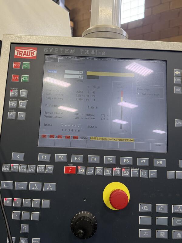 Traub #TNX65/42, CNC Lathe, 6" chuck, 2.6" bar, 32 HP, 5k RPM, 66 holders, TX8is cnc, parts, 2007 - Image 6