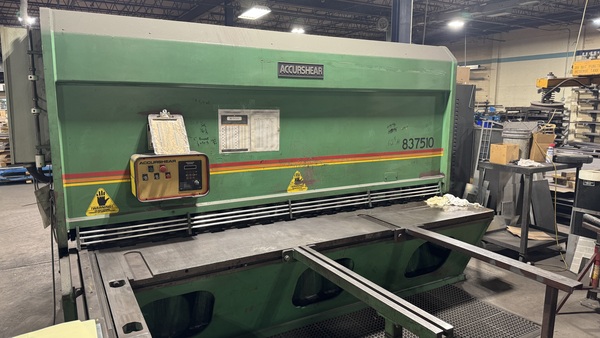 3/8" x 10' Accurshear #837510, Hydraulic Shear, 30 HP, front operated back gauge, 440 V., 3ph, 1995 - Image 2