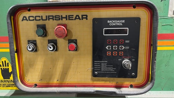 3/8" x 10' Accurshear #837510, Hydraulic Shear, 30 HP, front operated back gauge, 440 V., 3ph, 1995 - Image 4