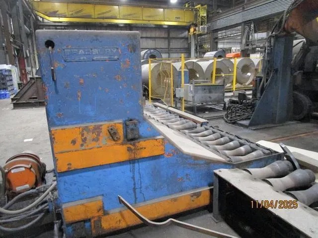 72" x .25" Bradbury, Entry Line, 80000 lb., conveyor, car, uncoiler, water cooled - Image 2