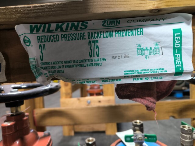 3" Wilkins #375-3-375, Reduced Pressure Backflow Preventer, 2 Manual Valve Zurn, unused, AS IS - Image 2
