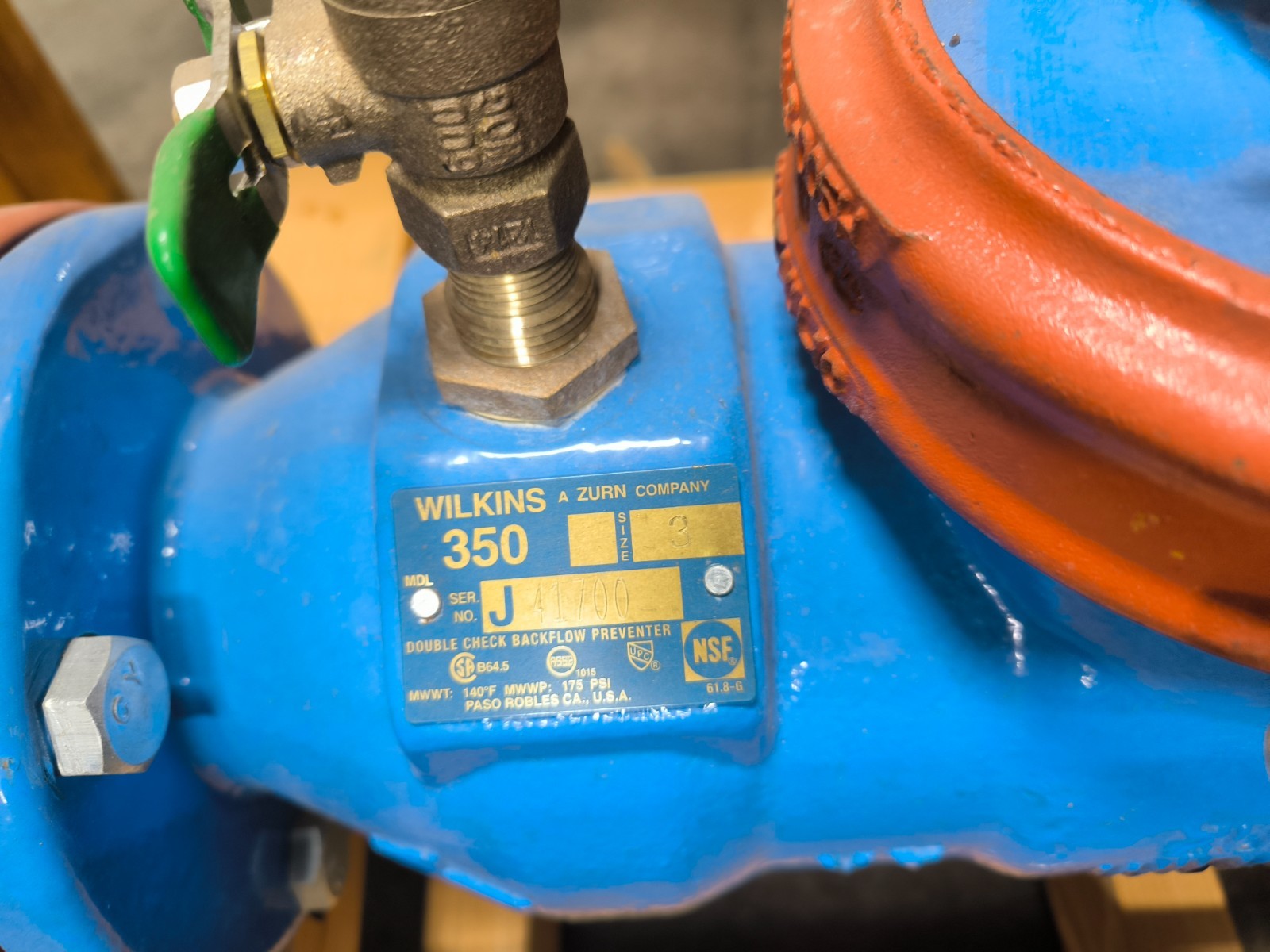 3" Wilkins #375-3-375, Reduced Pressure Backflow Preventer, 2 Manual Valve Zurn, unused, AS IS - Image 8
