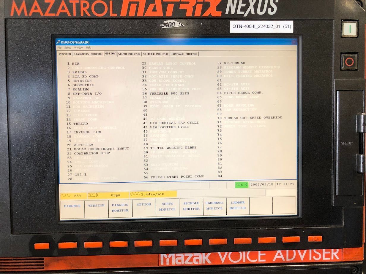 Mazak #QTN-400-II, 2-Axis CNC Lathe, 12.13" X, 42.13" Z, 33.2" swing, 40" between centers, 15" chuck, 50 HP - Image 7