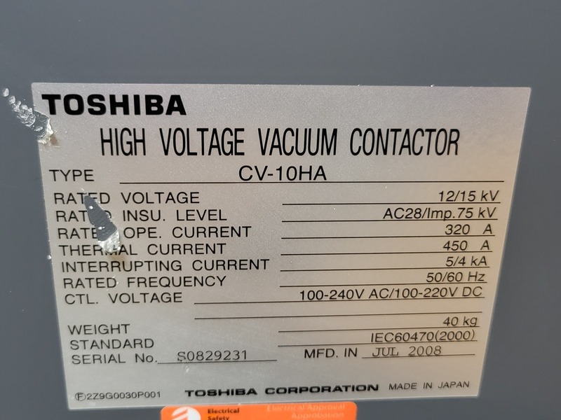 320 Amps, Toshiba #CV-10HA, 12/15 KV High Voltage Vacuum Contactor, 2008 - Image 2