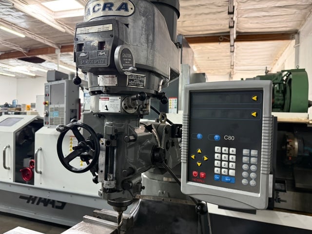 ACRA #2J, Vertical Mill, variable speed, 36" X, 12" Y, 5" Z, 12" ram, 16" knee, 18.75" throat, 3 HP, 9" x 48" - Image 5