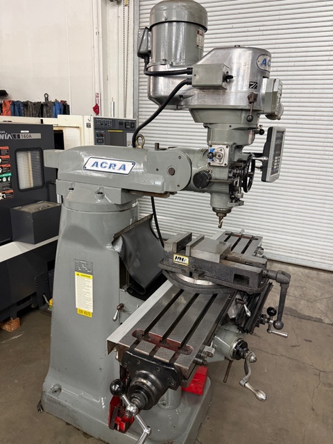 ACRA #2J, Vertical Mill, variable speed, 36" X, 12" Y, 5" Z, 12" ram, 16" knee, 18.75" throat, 3 HP, 9" x 48" - Image 7