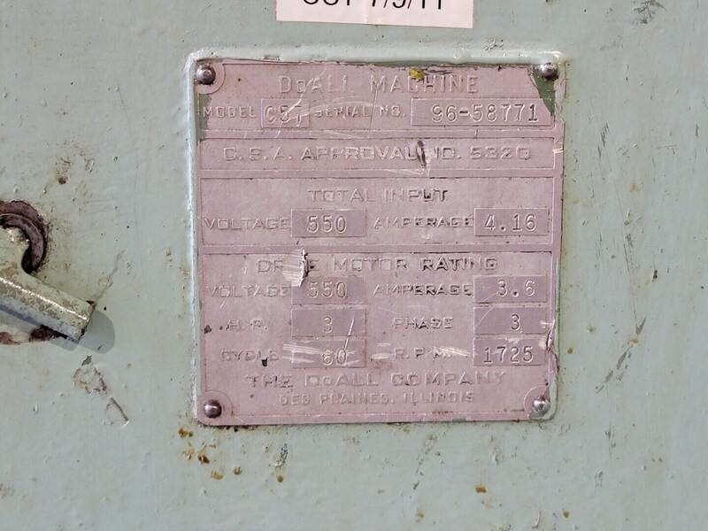 18" DoAll #C57, Horizontal Band Saw w/ 6 KVA Auto Transformer, 3 HP, 1725 RPM, 550-Volt Bandsaw - Image 2