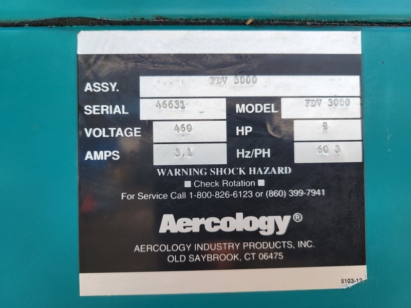 3000 cfm Aercology #FDV-3000, Mist Collector, 2 HP, 460 Volts, (2 available) - Image 2