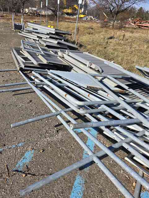 Lot of Cat Walk, Ramp, Railings, Decking, Bases Steel / Iron Material Over 100 Pieces - Image 1