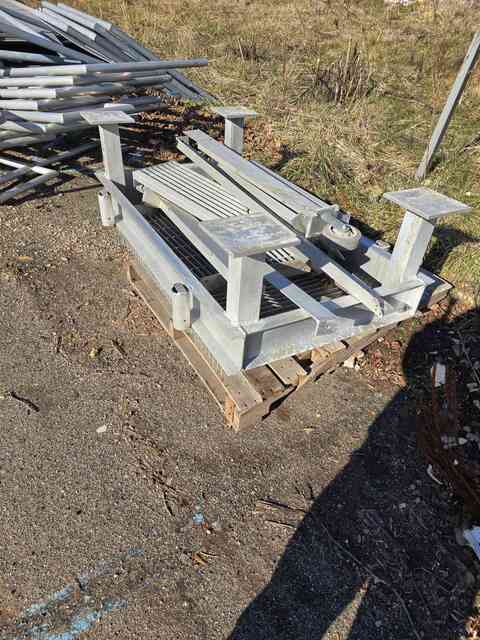 Lot of Cat Walk, Ramp, Railings, Decking, Bases Steel / Iron Material Over 100 Pieces - Image 8