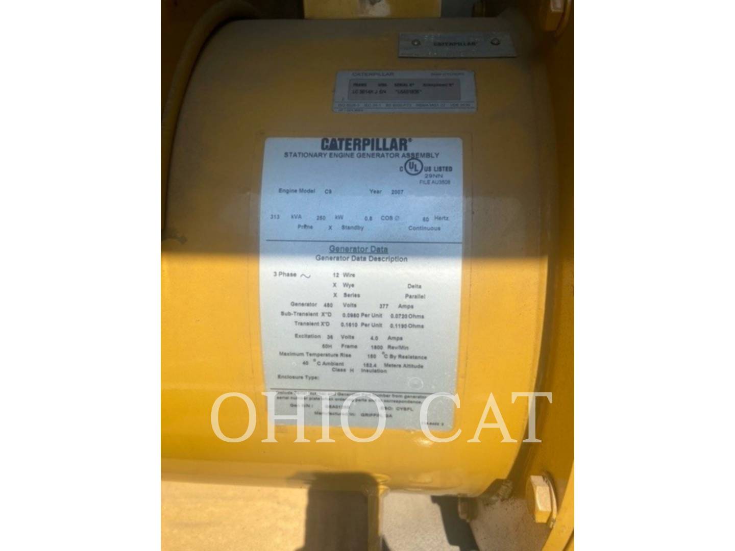 250 KW Caterpillar C9, Stationary Generator Set, Diesel, 1800 RPM, 480V, 595 hours, 2007 - Image 6