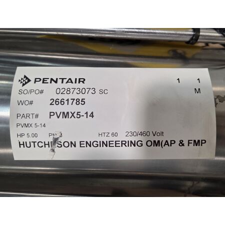 26 GPM @ 640' TDH Pentair Aurora #PVMX5-14, Vertical Multistage Jockey Pump, 5 HP, new - Image 4
