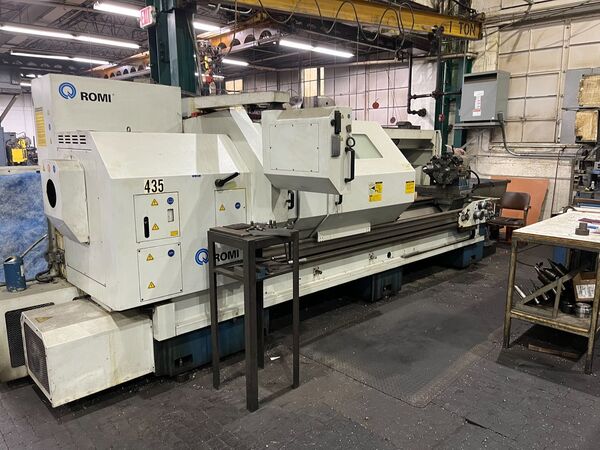 Romi #M27, CNC Lathe, 27" swing, 114" machining length, 15" chuck, 30 HP, 1800 RPM, tailstock, 2002 - Image 1