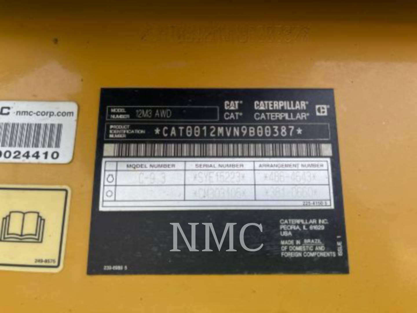 Caterpillar 12M3AWD, Motor Grader, 10917 hours, S/N: N9B00387, - Image 6