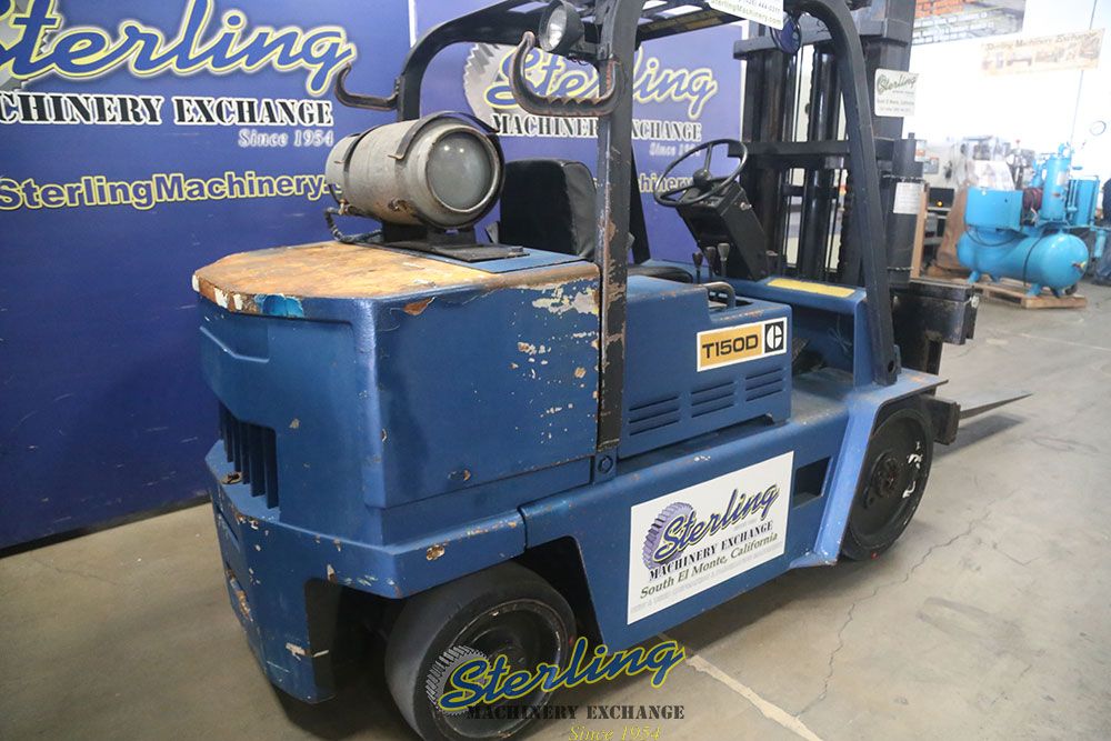 15000 lb. Caterpillar #T150D, forklift, 133" lift height, side shift, propane driven, hard rubber tires, 2 - Image 3