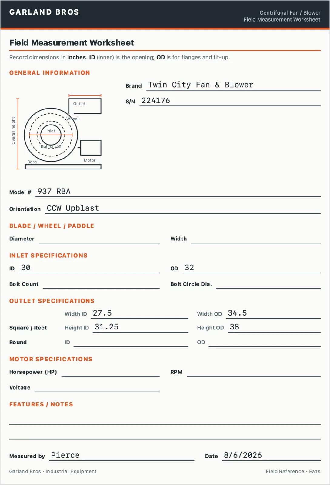 Twin City #Upblast-937-RBA, Heavy-Duty Centrifugal Fan, counter clock wise - Image 2