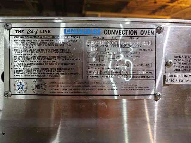 Franklin Laminair Chef Line, Oven, 40,000 BTU, 1/3 HP - Image 5