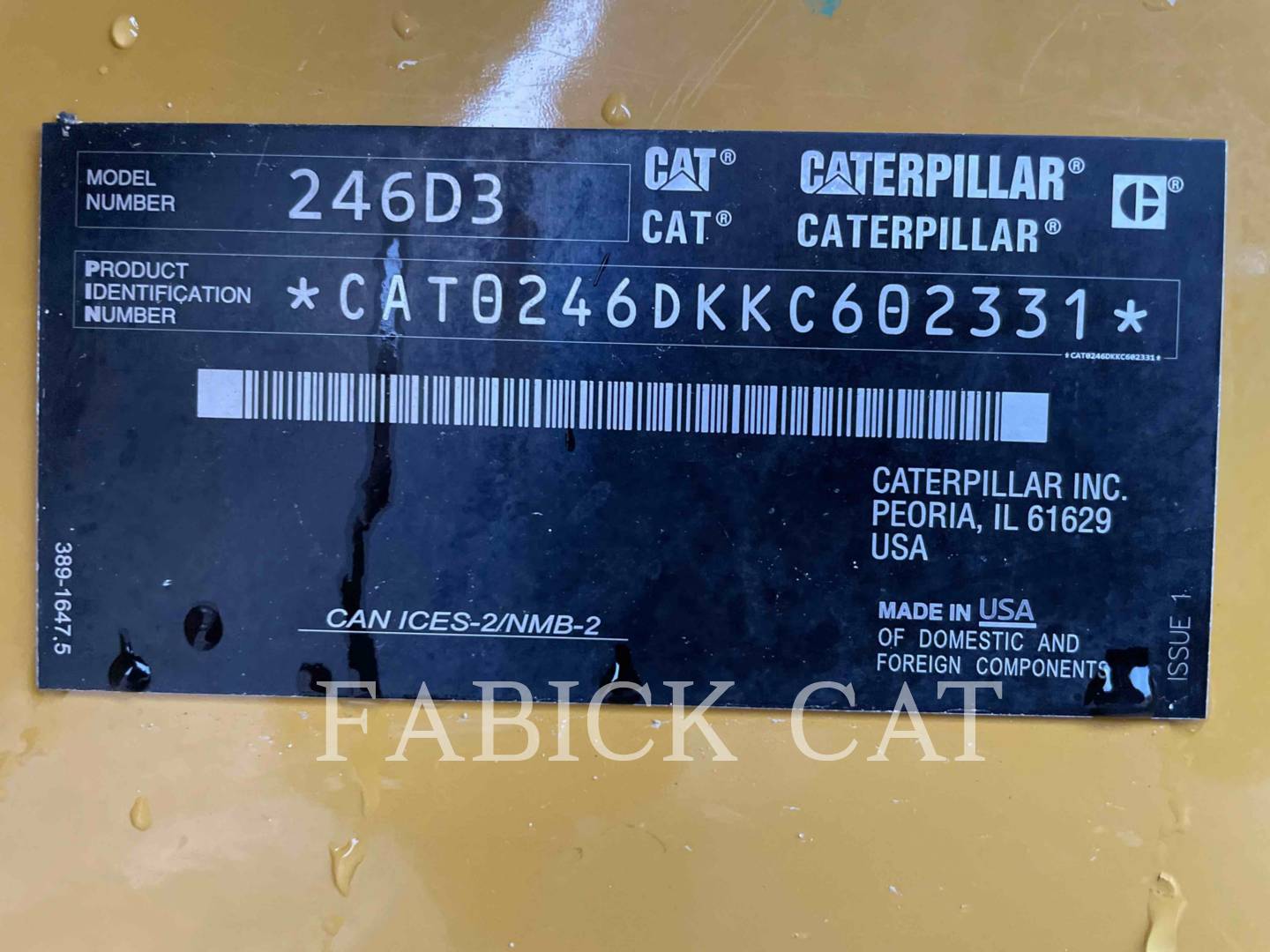 Cat 246D3, Skid Steer Loader, 3089 hours, S/N: KC602331, 2022 - Image 6