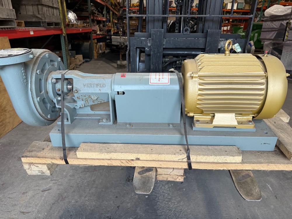 300 GPM @ 100; TDH, Vertiflo #1424, Baldor 20 HP motor, new, unused - Image 1